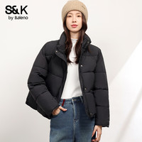 班尼路S&K系列棉服女装冬季新款面包服保暖加绒加厚上衣服棉袄短款立领1 浅紫#纯色 【舒适保暖】 S