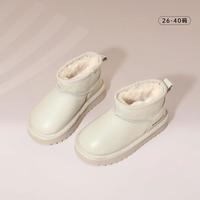 斯乃纳 25冬季新款儿童雪地靴真皮保暖长绒男女童雪地靴