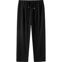 英氏裤子25秋冬无托腹直筒裤显瘦百搭裤 米白 160(M)