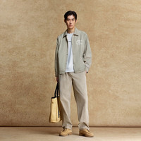 杰克·琼斯(JACK&JONES)25年男装秋季外套男宽松休闲翻领纯色教练潮流品牌短款男士夹克 C02雾灰色 M (175)