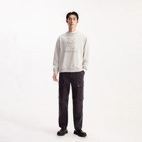 杰克·琼斯（JACK&JONES）男装25年秋冬季卫衣男纯棉潮流法斗狗刺绣宽松长袖圆领套头打底衫 G01石灰花灰 M