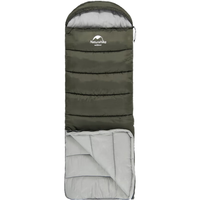 挪客户外Naturehike信封带帽睡袋秋冬加厚成人户外露营防寒保暖睡袋 中空棉/陶泥灰 U150