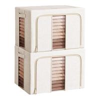 爱丽思 收纳箱布艺大容量整理盒衣服被子内衣柜百纳箱可视折叠