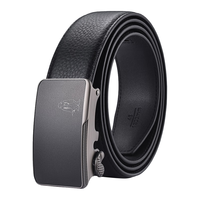 暇步士 皮带男士中年轻奢商务休闲真皮内穿内扣式裤腰带自动扣头层牛皮 黑色