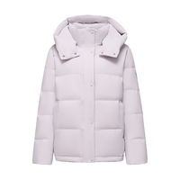 雅鹿短款羽绒服可拆卸帽面包服小个子冬装外套 冰河蓝 L