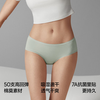 蕉内银皮300S女士内裤50支棉感莫代尔混纺7A抗菌吸湿透气中腰三角3件 雾蓝+白绿+浅灰 L 多条装
