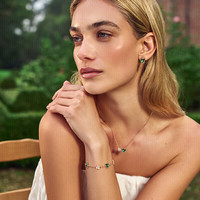 LOLA ROSE 罗拉玫瑰 常青藤项链女 合金/镀金/镀银 孔雀石色、锆石色