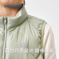 歌瑞家男童羽绒马甲纯色简约时尚百搭开襟保暖背心