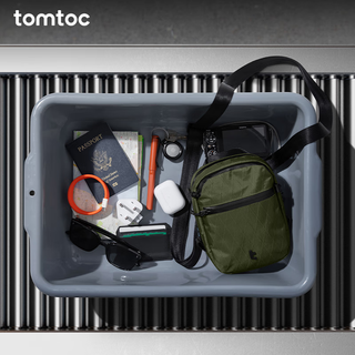  tomtoc 防水 斜挎包  砂岩棕