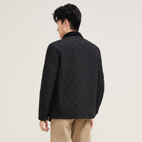 柒牌【灯芯绒撞色领】棉服男装抗皱黑色 L （175/92A）