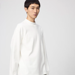优衣库 合作款/男装女装宽松柔软高领套头衫/长袖481349 00 白色 XL /180/108B
