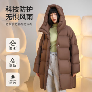 美力城中长款羽绒服轻暖系列三防户外运动时尚休闲百搭女鹅绒外套
