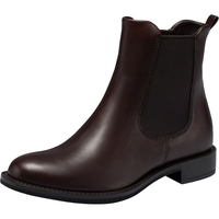 爱步（ECCO）靴子女 时尚潮流百搭冬季切尔西女靴牛皮粗跟短靴女 型塑266503 棕色 38