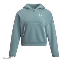 安德玛(UNDERARMOUR)秋冬Rival女子抓绒运动休闲1/2拉链连帽卫衣6003707 蓝色587 2XL