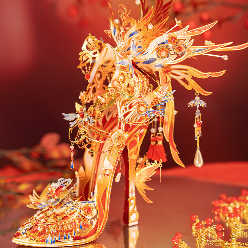 艺模MY艺模凤之影国风魔法水晶鞋 3D立体拼图金属拼装模型手工diy美杜 凤影+工具包 14岁以上