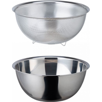 霜山304不锈钢盆子厨房洗菜盆沥水篮家用多功能料理盆打蛋和面盆 (沥水盆+料理盆)-内径27cm 4L 2