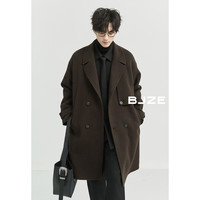伯爵卓尔定织双面呢全羊毛大衣100%男中长款外套 P441868 暴雨灰 S
