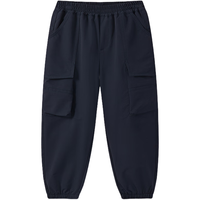 马骑顿（MQD）男童户外露营登山大口袋拼接工装裤休闲裤 藏青 150