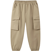 马骑顿(MQD)男童户外露营登山大口袋拼接工装裤休闲裤 卡其 140