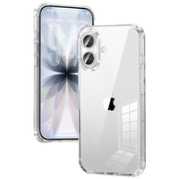 闪魔适用苹果17手机壳 iPhone17气囊防摔保护套超薄全包透明软壳抗黄防磨防摔男女同款 透明