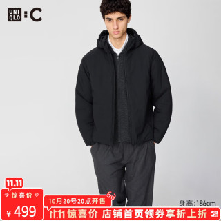 优衣库合作款男装女装PUFFTECH空气棉服连帽外套478286 09 黑色 XS