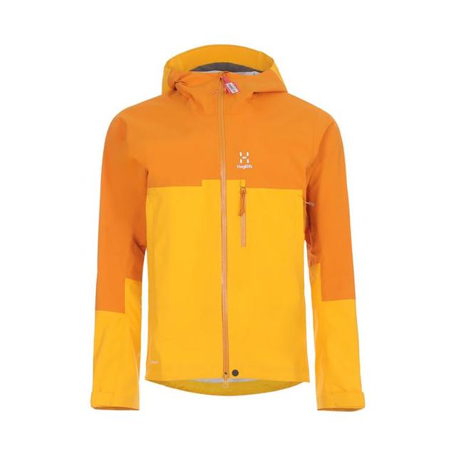 火柴棍 男式橘黄色户外风衣硬壳外套