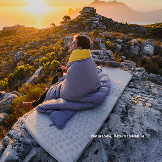 Naturehike挪客户外蝉翼信封带帽羽绒睡袋户外徒步登山超轻鸭绒保暖春夏秋冬四季 CW400夜幕黑M