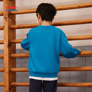 李宁 LI-NING儿童卫衣加绒款公牛红 110cm