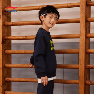 李宁 LI-NING儿童卫衣加绒款公牛红 110cm