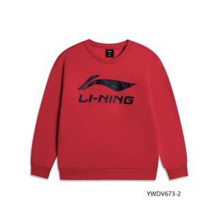 李宁 LI-NING儿童卫衣加绒款公牛红 110cm