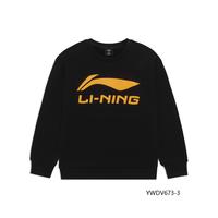 李宁 LI-NING儿童卫衣加绒款黑色673-3 3岁-12岁