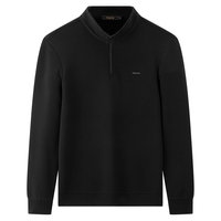 雅戈尔T恤男双面莫代尔混纺面料拉链套头针织衫柔软舒适VWWY539958ABA L 黑色
