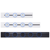 霍尼韦尔 轨道插座滑动轨道排插 可移动墙壁插座免打孔LED带灯A8pro 75cm 珍珠白