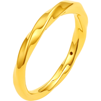 周六福5D硬金黄金戒指女莫比乌斯环计价A019631 15号 约1.3g