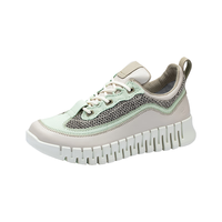 爱步（ECCO）徒步鞋女 24年秋季运动鞋软底轻盈时尚拼接休闲鞋 灵动218263 砂砾灰/抹茶绿/砂砾灰 36