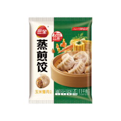 三全 玉米猪肉蒸煎饺1kg 约50只 锅贴蒸饺早餐食品微波生鲜速食食品玉米蔬菜猪肉饺1kg 袋装