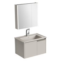 九牧(JOMOO)浴室柜陶瓷一体盆洗手盆柜组合铝合金柜卫生间洗漱台洗手台A2769 【魔镜MAX】玛瑙灰 80cm 铝合金、陶瓷