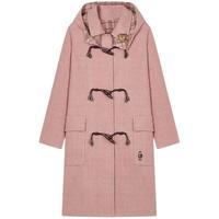 Teenie Weenie【含绵羊毛】小熊女装双面呢毛呢外套牛角扣大衣 粉色 S