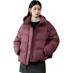 艾莱依 泡芙连帽90绒子1000清洁度羽绒服