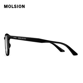 MOLSION陌森肖战同款黑框眼镜D型男女同款近视镜架 MJ5135B10亮黑 单镜框 亮黑