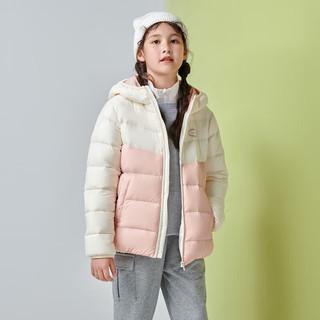 坦博尔儿童轻薄连帽羽绒服男女同款冬装外套TC330211 绒朵白 120
