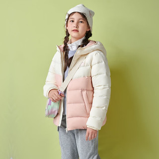坦博尔儿童轻薄连帽羽绒服男女同款冬装外套TC330211 绒朵白 120