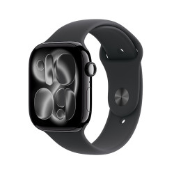 苹果 Apple Watch S11 智能手表46毫米亮黑色铝金属表壳黑色运动型表带S/M