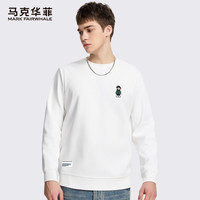 马克华菲重磅卫衣潮牌高级感男款上衣男柔软亲肤设计感套头衫 MK6610白色 3XL