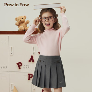 PawinPaw卡通小熊童装秋冬女童舒适软糯圆领针织毛衣