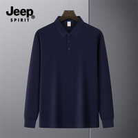 JEEP SPIRIT吉普长袖polo衫男藏青色 4XL