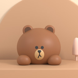 潮九玩五 LINE FRIENDS 布朗熊 汽车中控台装饰 大号