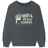 斯凯奇(Skechers)中性秋冬季加绒保温套头卫衣 L325U040 烟熏灰 M