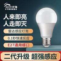 移动端、京东百亿补贴：岁艺 SHUIYI 红外线雷达人体感应LED灯泡 5W