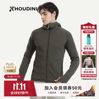HOUDINI 胡丁尼 Power Houdi 魔术大师 男款户外保暖舒适弹力抓绒带帽外套 Baremark Green